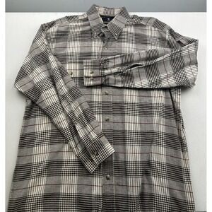 Browning Flannel Shirt Mens Large‎ Gray Black Red Plaid Button Up Long Sleeve